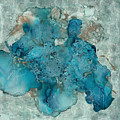 Blue Abstract Alcohol Ink on Tile